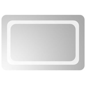 vidaXL LED Bathroom Mirror Transparent 60 x 40 cm Tempered Glass
