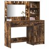 vidaXL Dressing Table with Mirror Lights 2 pcs Brown Engineered Wood