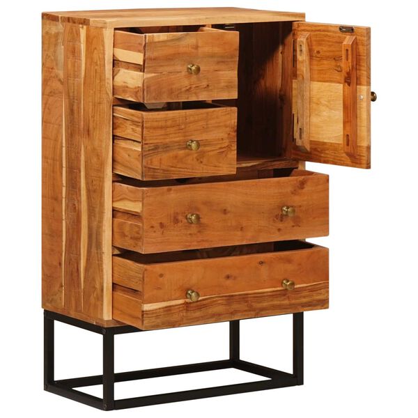 vidaXL Chest of Drawer Natural 55 x 30 x 90 cm Solid Acacia Wood
