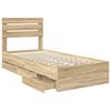vidaXL Bed Frame with Drawer Sonoma Oak 90 x 200 cm Engineer Wood