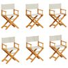 vidaXL 6 Piece Folding Chairs Cream White Fabric