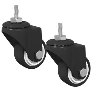 vidaXL Swivel Castor 2 pcs Black 40.4 x 40.4 x 19.7 mm Iron and nylon