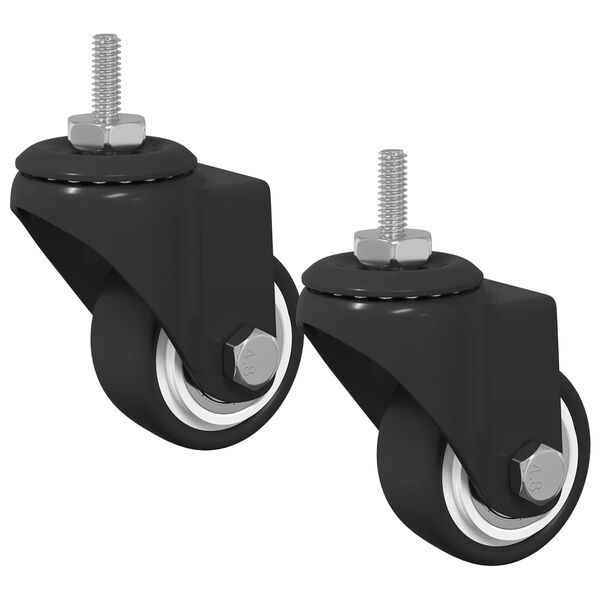 vidaXL Swivel Castor 2 pcs Black 40.4 x 40.4 x 19.7 mm Iron and nylon