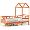 vidaXL Day Bed with Roof without Mattress Wax Brown 90x200 cm Solid Wood