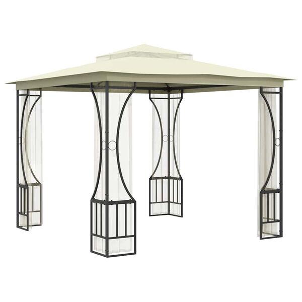vidaXL Gazebo with Nets 300x300x265 cm Cream