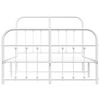 vidaXL Metal Bed Frame without Mattress with Footboard White 120x190cm