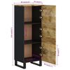vidaXL Highboard with 3 Doors 40x33x110 cm Solid Wood Mango&Iron