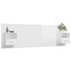 vidaXL Bed Headboard with Cabinets High Gloss White Engineered Wood