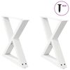 vidaXL Coffee Table Legs 2 pcs White 50x(42-43.3) cm Steel