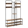 vidaXL Coat Stand with Shoes Bench Old Wood 143 x 30 x 199.5 cm