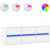 vidaXL TV Wall Cabinet with LED Lights White 130x31x45 cm