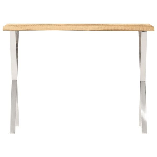vidaXL Console Table with Live Edge 105x33x76 cm Solid Wood Mango