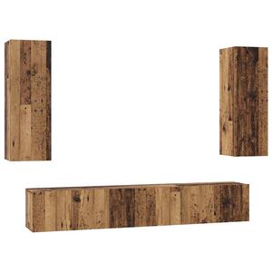 vidaXL TV Cabinet Set 5 pcs Old Wood Engineered Wood