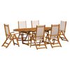 vidaXL 7 Piece Garden Dining Set Solid Wood Acacia and Textilene