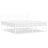 vidaXL Metal Bed Frame without Mattress with Footboard White 180x200cm