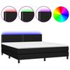 vidaXL Box Spring Bed with Mattress&LED Black 160x200cm Fabric