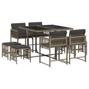 vidaXL Garden Dining Set | Grey, Dark Grey, Black