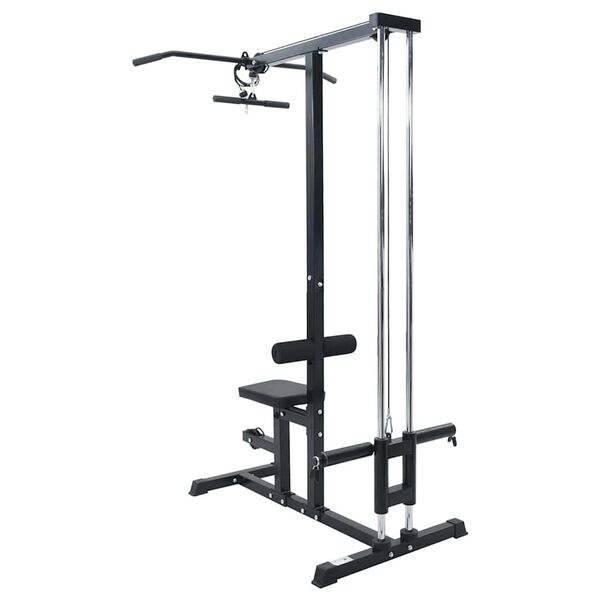 vidaXL Lat Pulldown Machine Manual Black 110 x 70 x 187 cm