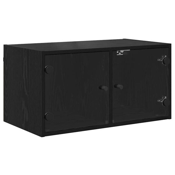 vidaXL Wall Cabinets 2 pcs Black Oak 68 x 37 x 35 cm Engineered Wood