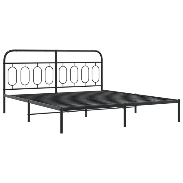 vidaXL Metal Bed Frame without Mattress with Footboard Black 183x213cm