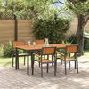 vidaXL Garden Dining Set 5 pcs Black and brown 180 x 90 x 75 cm
