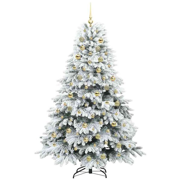 vidaXL Artificial Christmas Tree with 300 LEDs White 180 cm PE and PVC