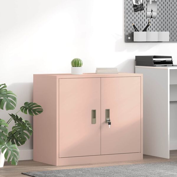 vidaXL Storage Cabinet Pink 80 x 40 x 70 cm Steel