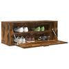 vidaXL Wall Shoe Cabinet Smoked Oak 100x35x38 cm Engineered Wood