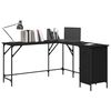vidaXL Desk Black 141x141x75 cm Engineered Wood