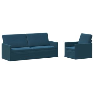 vidaXL Sofa Set 2 pcs Blue Velvet
