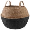 vidaXL Plant Pot with Handles Black &Oslash; 45 x 36 cm 100% Seagrass