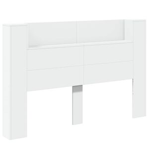 vidaXL Headboard Cabinet with LED White 160 x 16.5 x 103.5 cm