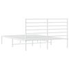 vidaXL Metal Bed Frame without Mattress with Headboard White 160x200cm