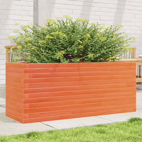 vidaXL Garden Planter Wax Brown 110x40x46 cm Solid Wood Pine