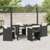 vidaXL Garden Dining Set 5 pcs Black Poly Rattan