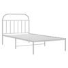 vidaXL Metal Bed Frame without Mattress with Headboard White 100x190cm