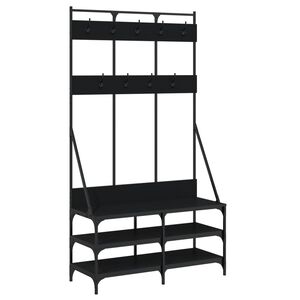 vidaXL Clothes Rack with Shoe Storage Black 100x40x184 cm