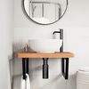 vidaXL Basin Shelf Wall Mounted Steel and Solid Wood Beech