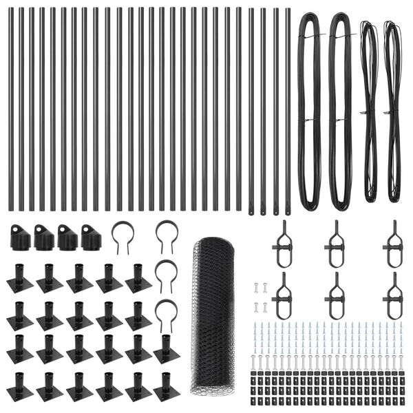 vidaXL Fence Post Grey 50 x 0.4 m (13 mm mesh) Steel and PVC