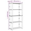 vidaXL 5-Tier Storage Rack Black 80x38x170 cm Solid Wood Pine