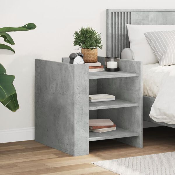 vidaXL Bedside Cabinet Concrete Grey 45x50x50 cm Engineered Wood