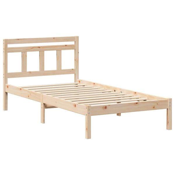 vidaXL Bed Frame Brown 100 x 200 cm Solid Pine Wood