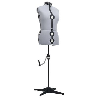 vidaXL Adjustable Dress Form Female Grey M Size 40-46
