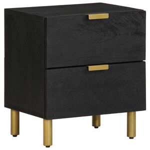 vidaXL Bedside Cabinet Black 40x33x46 cm Solid Wood Mango