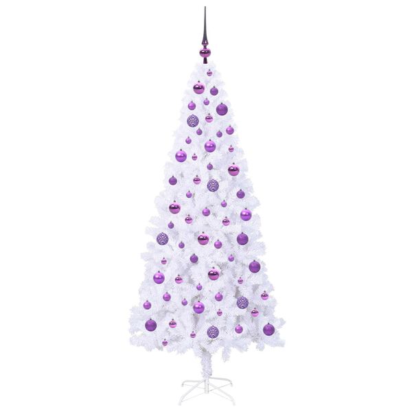 vidaXL Artificial Christmas Tree with Stand White 180 cm PVC and Steel
