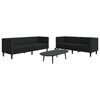 vidaXL Living Room Couch 2 pcs Black 194 x 74.5 x 70.5 cm Faux Leather