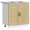 vidaXL Kitchen Cabinet with Door Kalmar 2 pcs Brown 80 x 46 x 81.5 cm