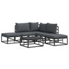 vidaXL Garden Sofa Set with Cushion 6 pcs Black Aluminium