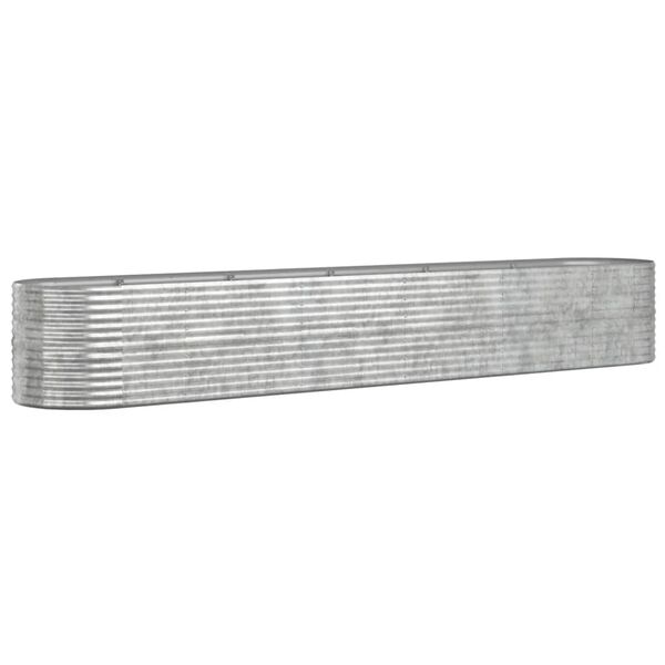 vidaXL Garden Raised Bed Galvanised Steel 440x80x68 cm Silver