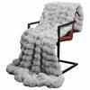 vidaXL Faux Rabbit Fur Blanket Grey 150 x 220 cm Polyester